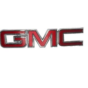 OEM GMC Front Grille Emblem Red Chrome Badge Bezel 23122159 Sierra Genuine GMC